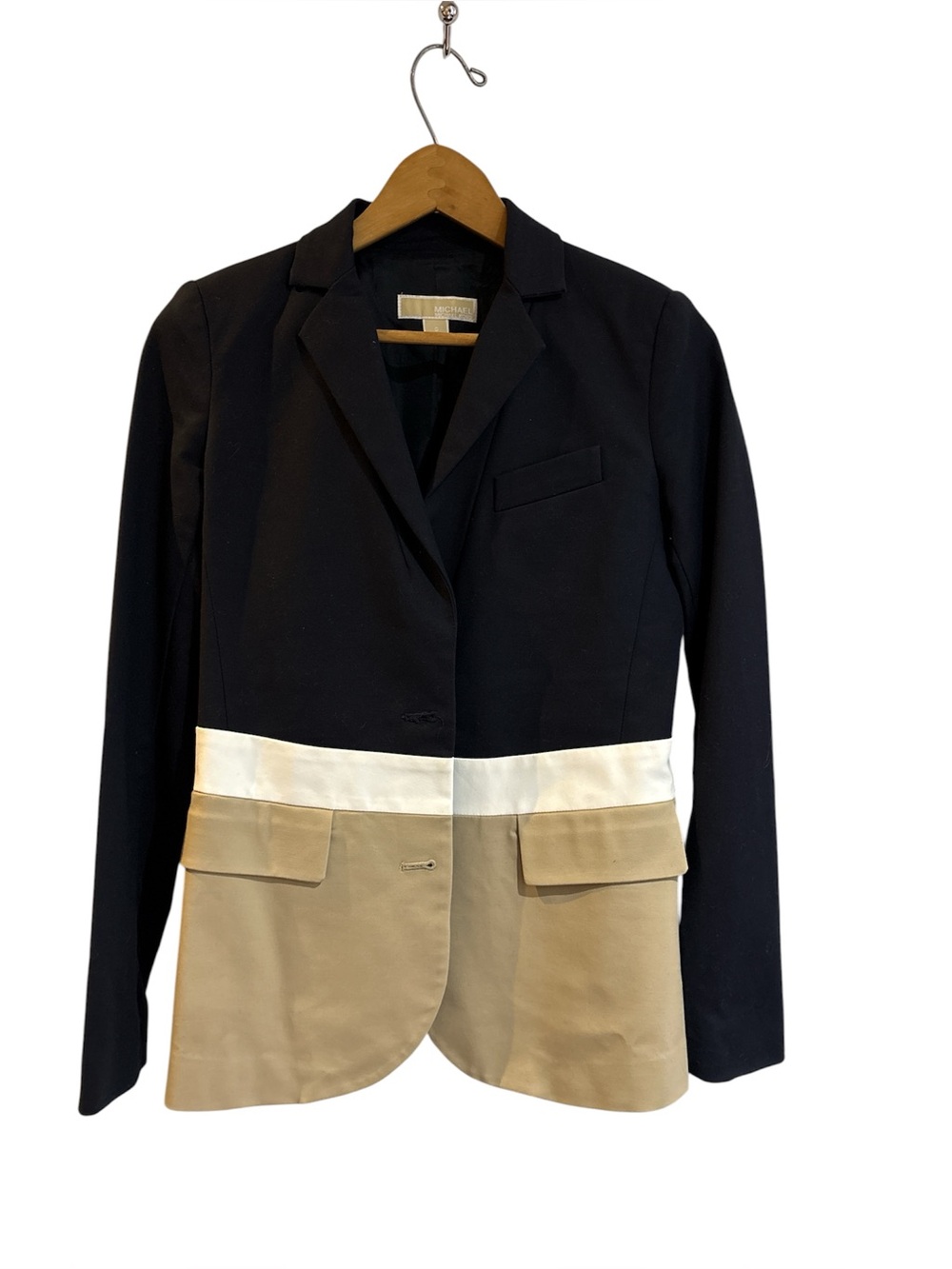 Michael Kors Tailored Two-Tone Black and Beige Women's Blazer, size 0
